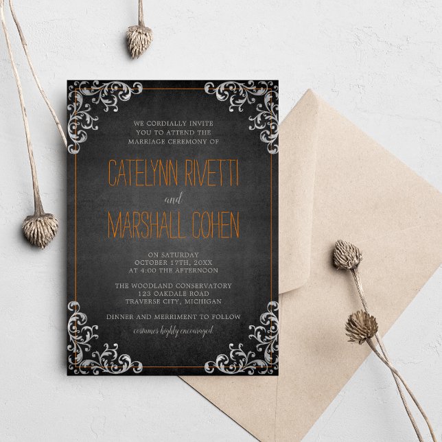 Invitación Festividad gótica en Halloween Boda oscuro (Subido por el creador)