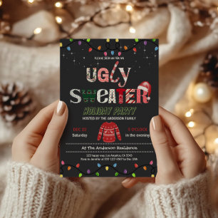 Invitación Festividad graciosa Navidades suéteres Fiesta
