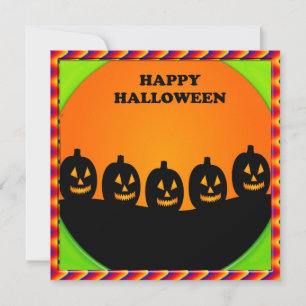 Invitación Festividad Halloween Jack o' Lantern Silhouettes