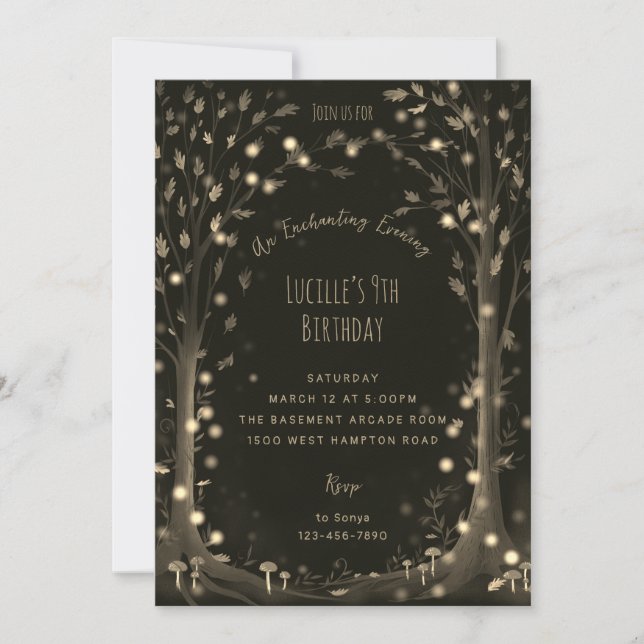 Invitación Festividad mágica por la noche de la fiesta de cum (Anverso)