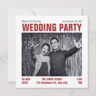 Invitación Festividad minimalista moderna de boda