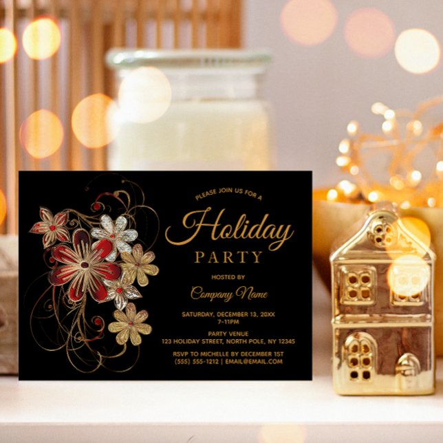 Invitación Festividad moderna de Black Gold Corporate (Subido por el creador)
