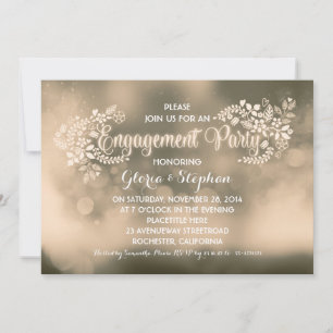Invitación Festividad moderna de compromiso floral de vainill