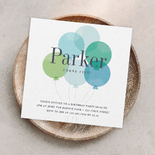 Invitación Festividad moderna de cumpleaños del grupo de balo