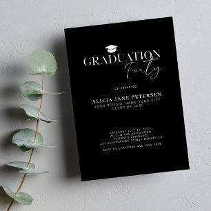 Invitación Festividad moderna de escritura simple de graduaci