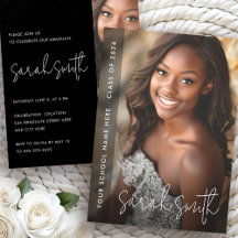 Festividad moderna de graduación negra con fotos