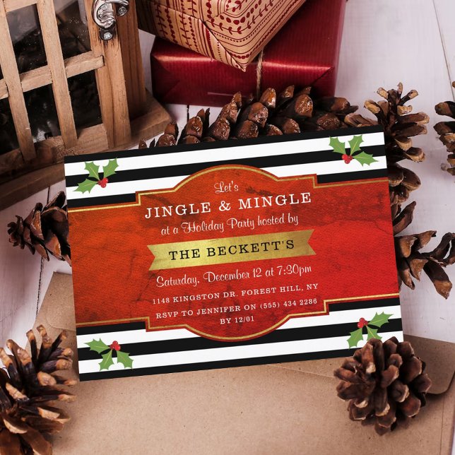 Invitación Festividad moderna de jingle y mingle (Subido por el creador)