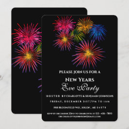 Invitación Festividad moderna Fuegos artificiales Año Nuevo F