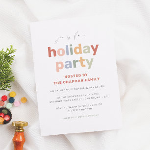 Invitación Festividad moderna y fiesta de Navidades coloridos