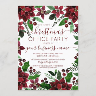 Invitación Festividad Navidades corporativos de marfil verde 