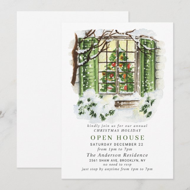 Invitación Festividad NAVIDADES de campo en casa abierta (Anverso / Reverso)