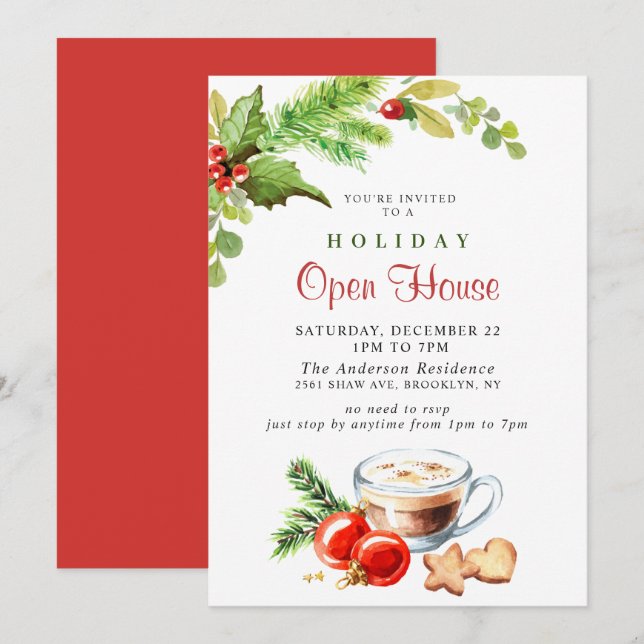 Invitación Festividad Navidades de Holly Berry en la Casa Abi (Anverso / Reverso)