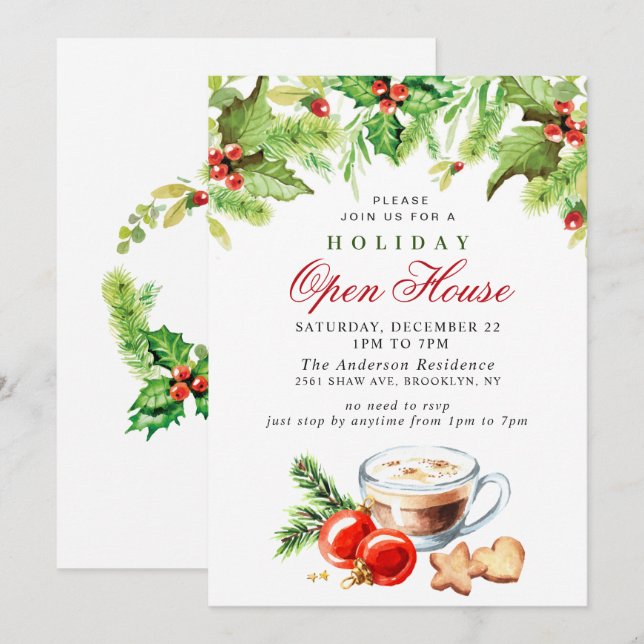 Invitación Festividad Navidades de Holly Berry en la Casa Abi (Anverso / Reverso)