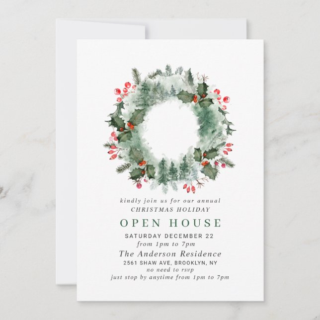 Invitación Festividad Navidades de Holly Berry en la Casa Abi (Anverso)