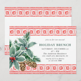 Invitación Festividad NAVIDADES de Holly Berry HOLIDAY BRUNCH