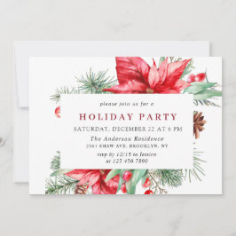 Invitación Festividad Navidades de vacaciones de la Poinsetti