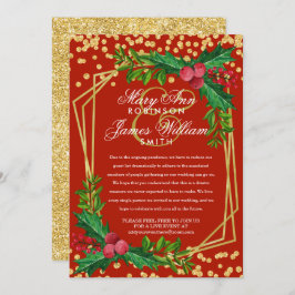 Invitación Festividad Navidades reducidos Boda Holly Red