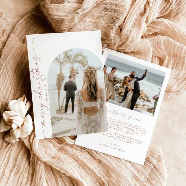Invitación Festividad navideña con arcos fotográficos Boho (Subido por el creador)