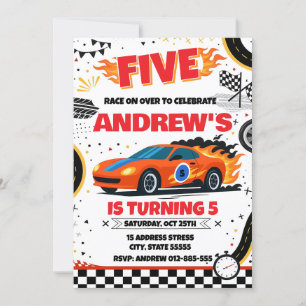 Invitación Festividad personal Racecar