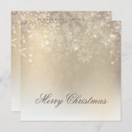 Invitación Festividad personalizada de Snowflakes Gold | Invi