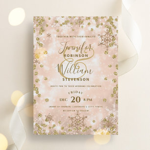 Invitación Festividad Rosa Oro SPARKLE Elegante Boda de Invie