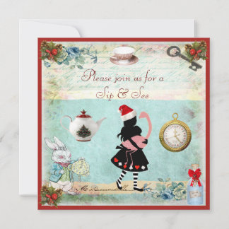 Invitación Festividad Sip & See Alice & Flamingo Baby Shower