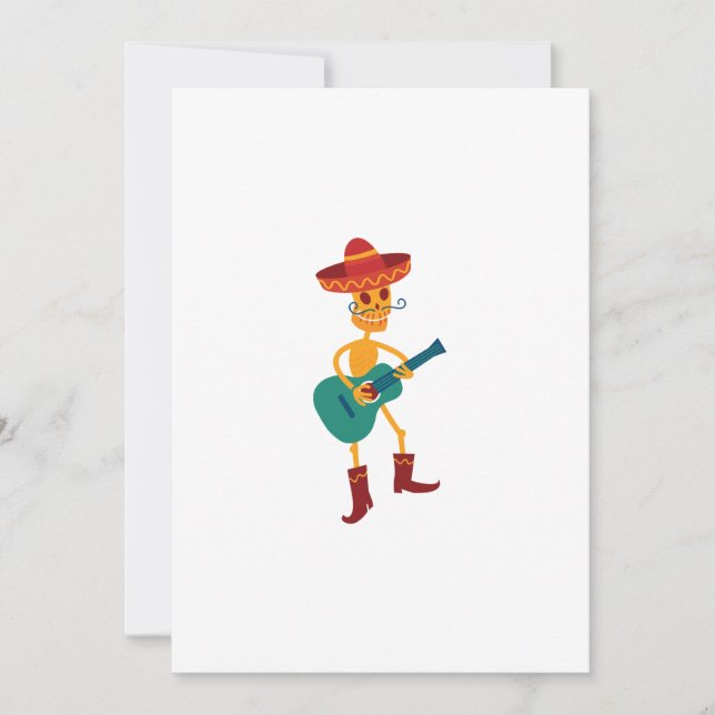 Invitación Festividad Skeleton Guitar Player (Anverso)