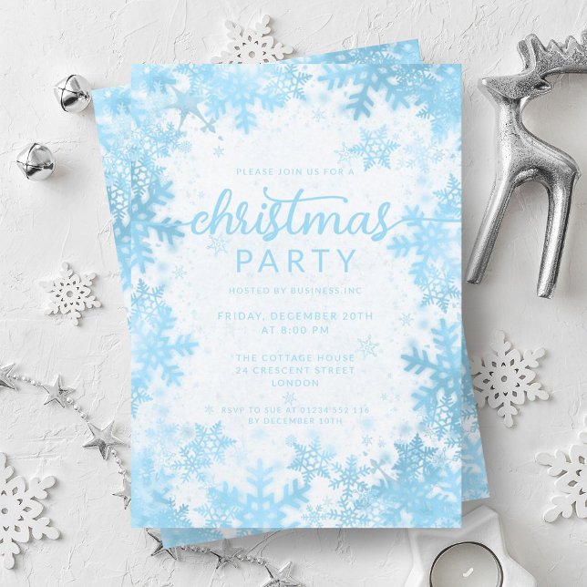 Invitación Festividad Turquesa Faux Relieve metalizado Snowfl (Festive Turquoise Faux Foil Snowflakes Christmas Invitation)