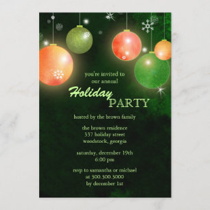 Invitación Festividad verde glamurosa de invierno