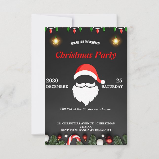 Invitación Festividad y diversión de los divertidos Navidades (Anverso)