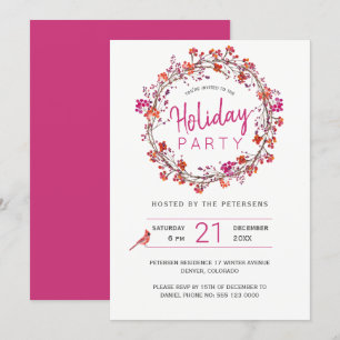 Invitación Festividades de invierno de las bayas rojas en Nav