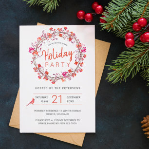 Invitación Festividades de invierno de las bayas rojas en Nav