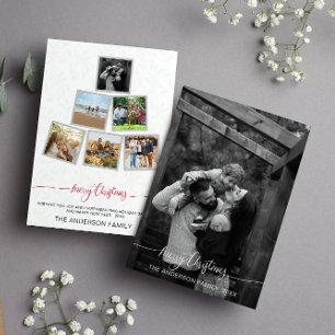 Invitación Festividades de la Collage de Navidades Minimalist