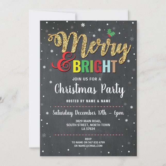 Invitación Festividades del Fiesta de Navidades Brillantes Ni (Anverso)