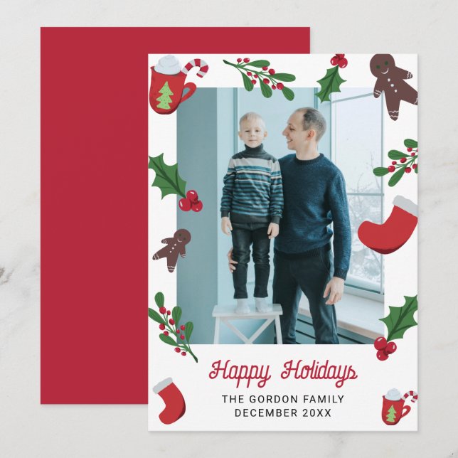 Invitación Festividades del Personalizado de los Navidades de (Anverso / Reverso)