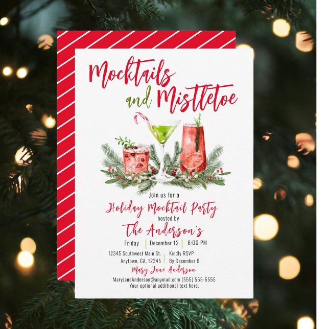 Invitación Festividades festivas y cócteles de Mistletoe (Subido por el creador)