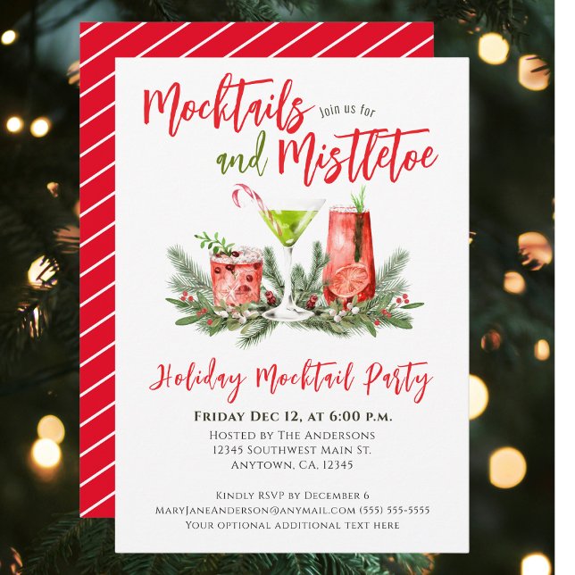 Invitación Festividades festivas y cócteles de Mistletoe (Subido por el creador)