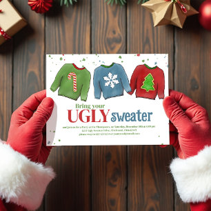 Invitación Festividades graciosas Navidades suéteres