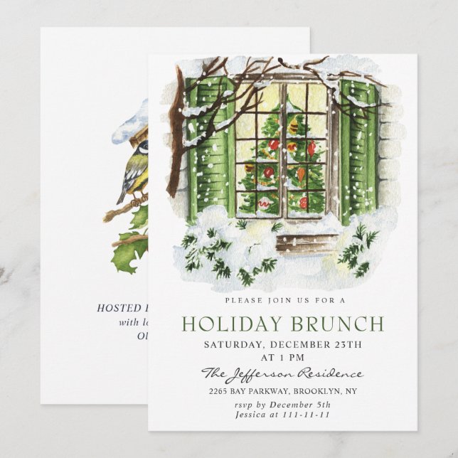 Invitación Festividades Navidades de vacaciones en el campo (Anverso / Reverso)