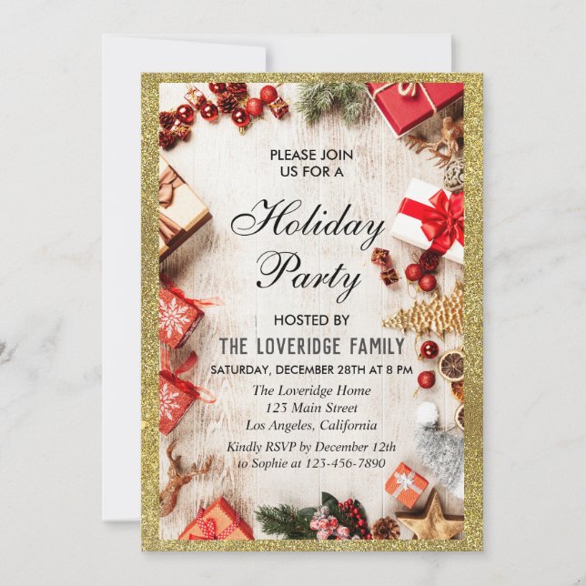 Invitación Festividades Navidades Fiesta del Día del Oro Blan (Anverso)