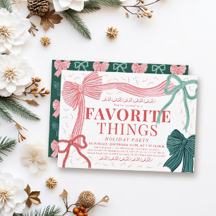 Invitación Festividades navideñas favoritas de arcos rojos y