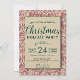 Invitación Festividades Retro Red Cosy Vibe Navidades