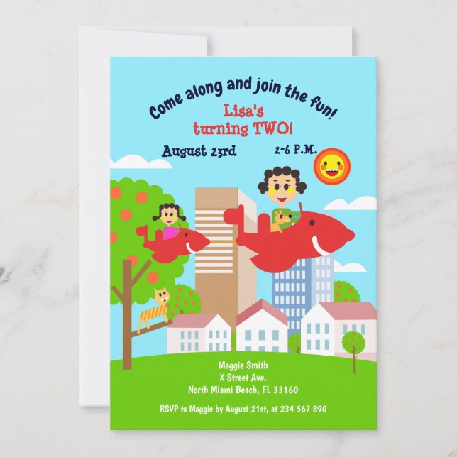 Invitación Fiches de niña con mamá fiesta de cumpleaños segun (Anverso)