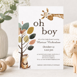 Invitación Fiebre de Safari Animales Baby Shower
