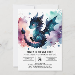 Invitación Fierce Dragon Cumpleaños Editable