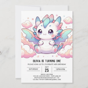 Invitación Fiery Dragon 1er cumpleaños