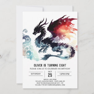 Invitación Fiery Dragon Birthday Digital