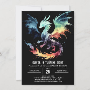 Invitación Fiery Dragon Birthday Personalizado