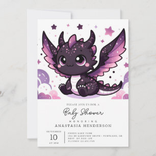 Invitación Fiery Whimsical Dragon Baby Shower