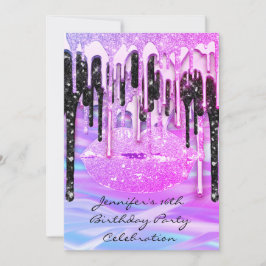 Invitación Fiesta 16º Lips Beso Rosa Drenas De Sirena